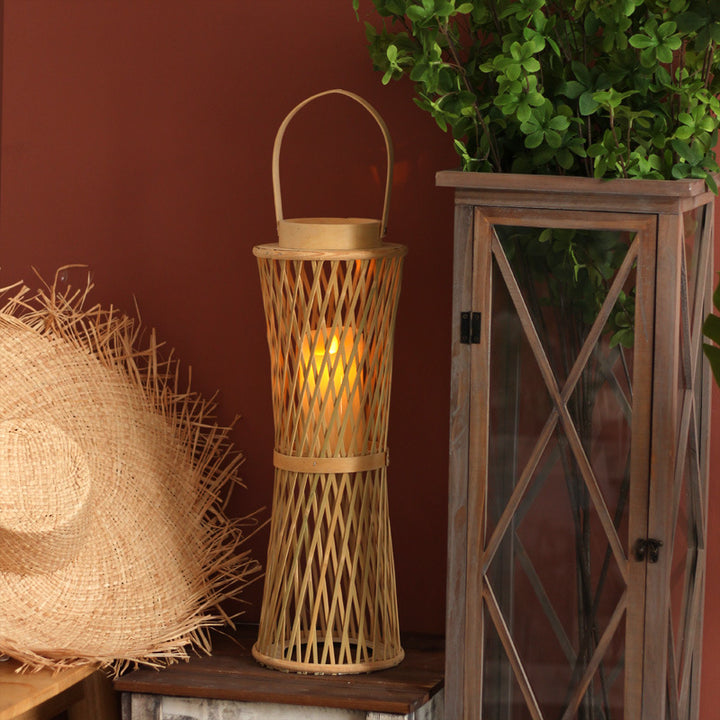 Elegant lamp stand made of woven material Kalsten
