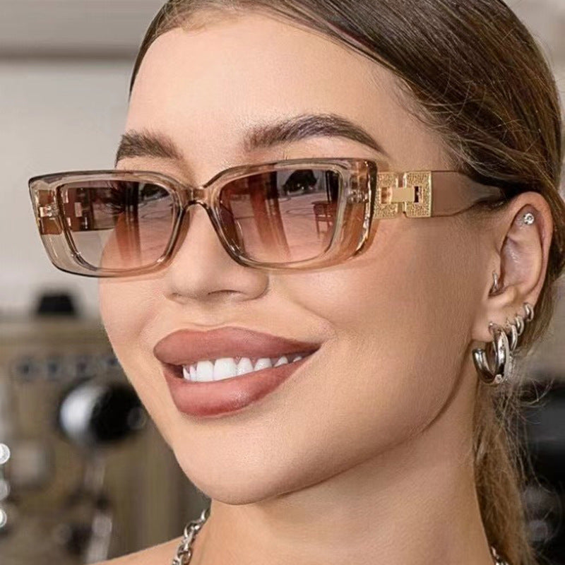 Oversized Square Frame Sunglasses with Glamorous Accent Kalsten