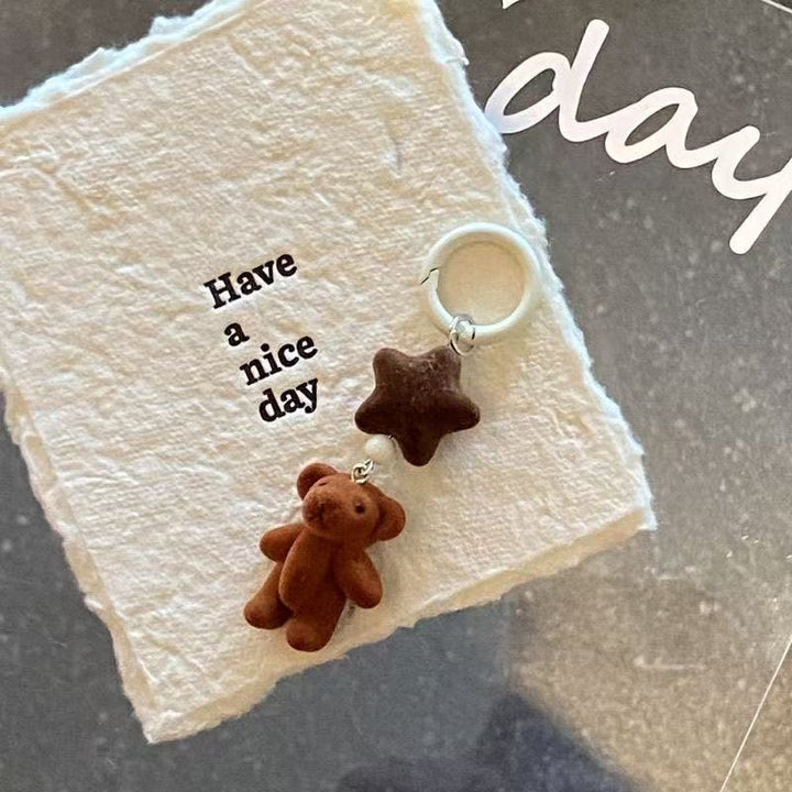 Cute Bear and Star Charm Keychain Kalsten