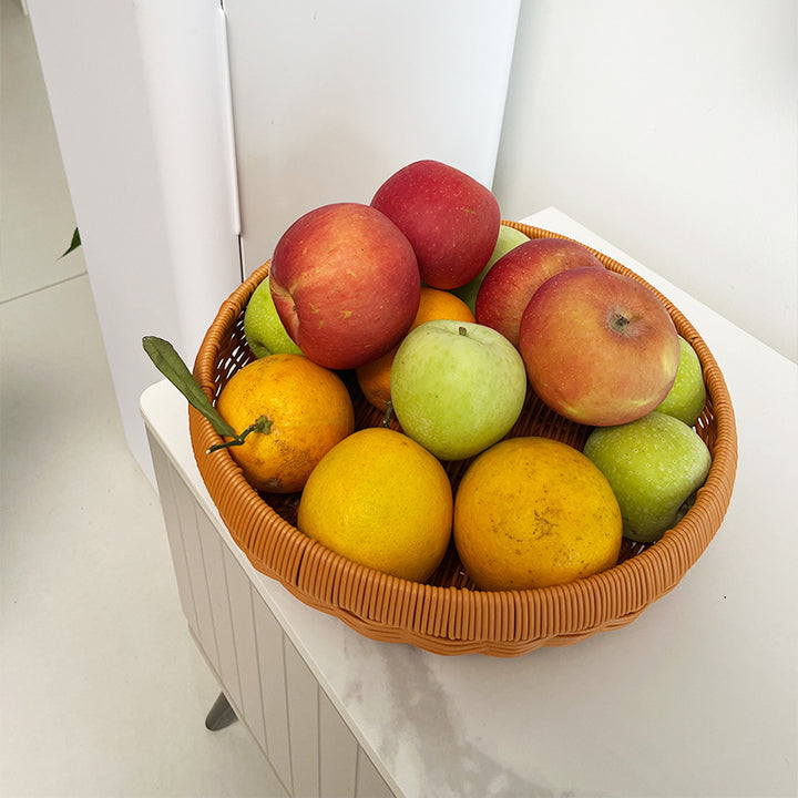 Decorative Round Woven Serving Tray Kalsten