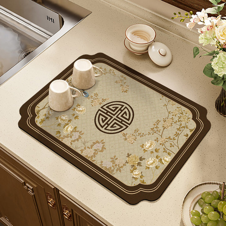 Luxurious Floral Kitchen Mat