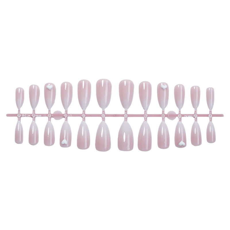 Elegant Press-On Nail Set with Heart Embellishments Kalsten
