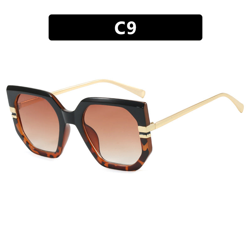 Women's geometric sunglasses with luxurious gold frame and polarized lenses Kalsten