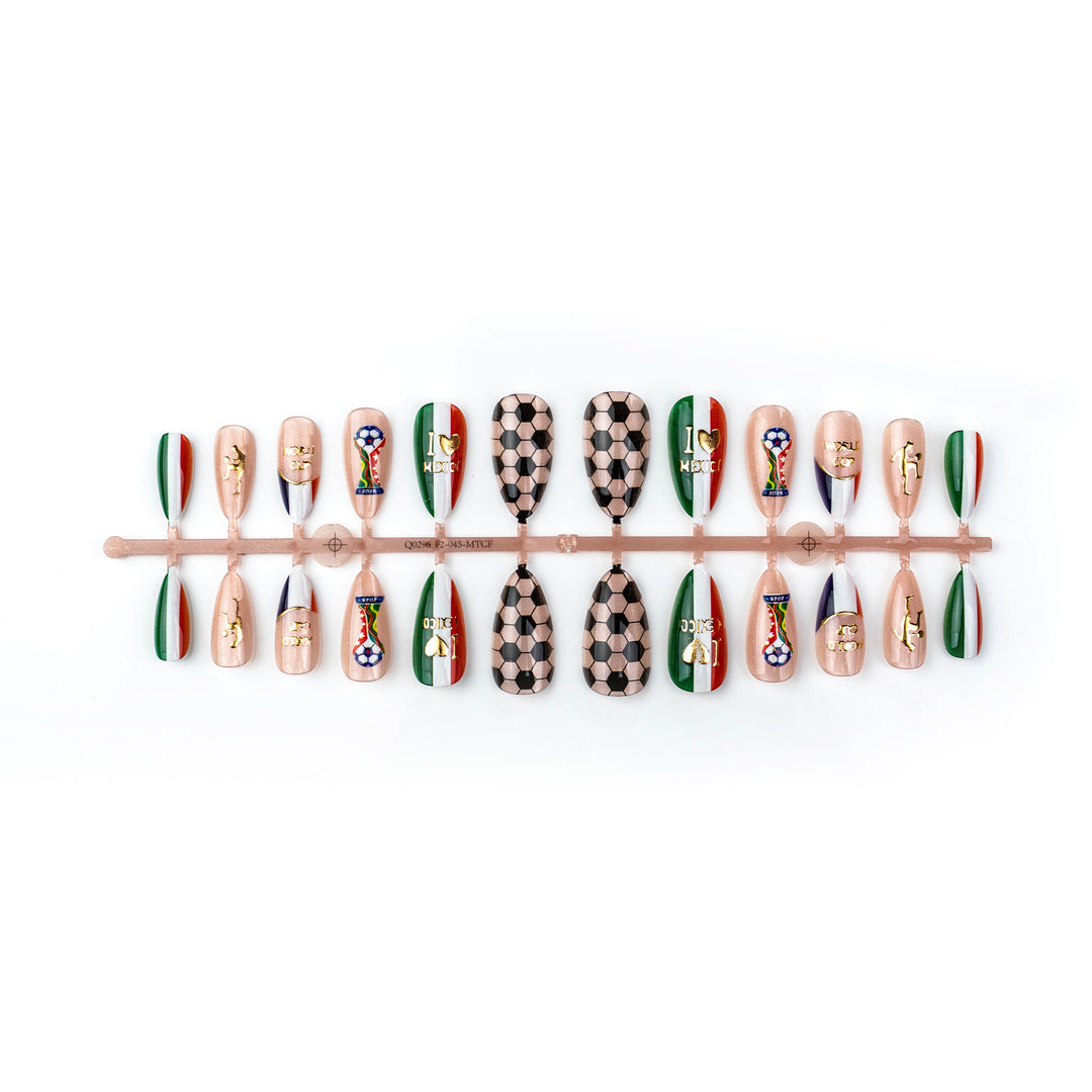 Sports-Themed Press-On Nail Art Set