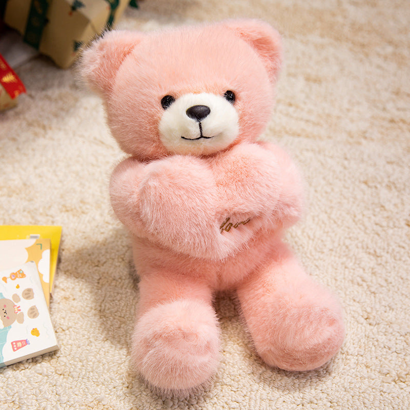 Plush Sitting Collectible Bear with Embroidered Smile, Crystal-Accent Ribbon Bow & Ultra-Soft Faux-Fur Plush Kalsten