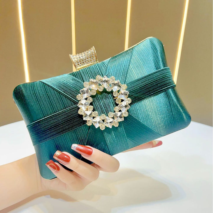 Decorative Satin Evening Clutch