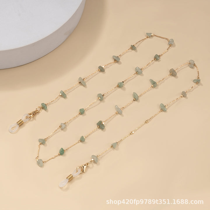 Multi-Color Stone Chain Necklace kalsten