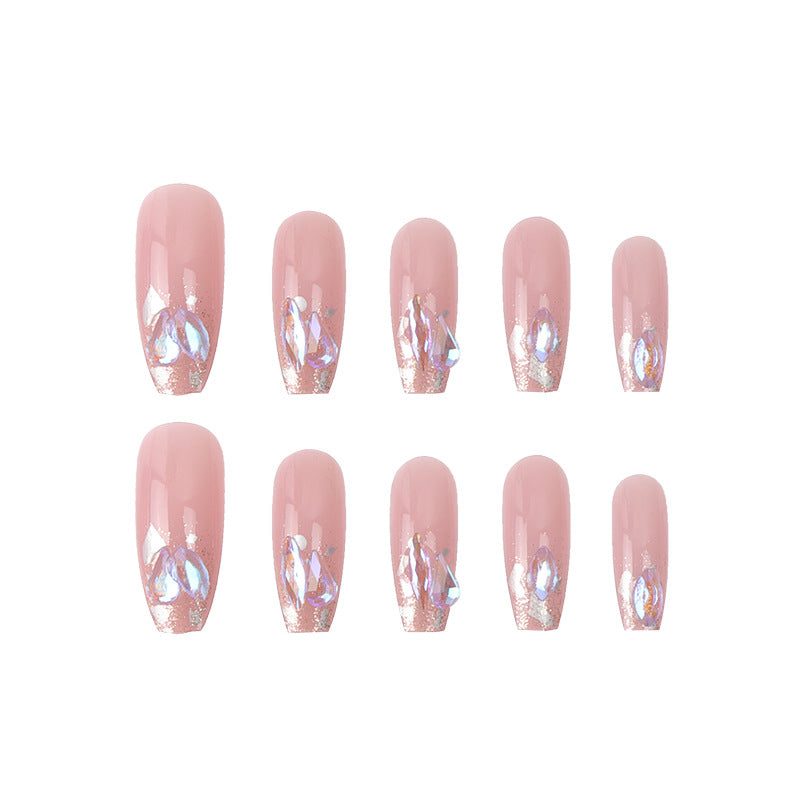 Decorative Press-On Nails with Glitter and Iridescent Accents Kalsten