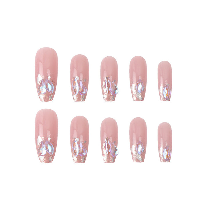 Decorative Press-On Nails with Glitter and Iridescent Accents Kalsten