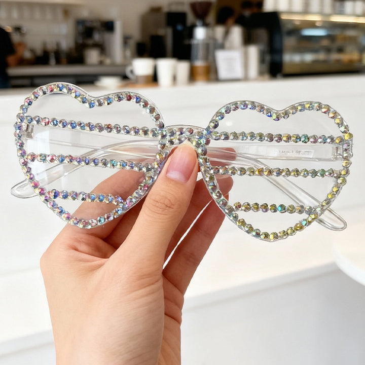 Decorative Rhinestone-Embellished Heart-Shaped Sunglasses Kalsten 1787141270