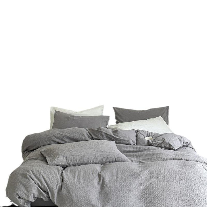Cotton waffle bedding set with fine structure and breathable comfort