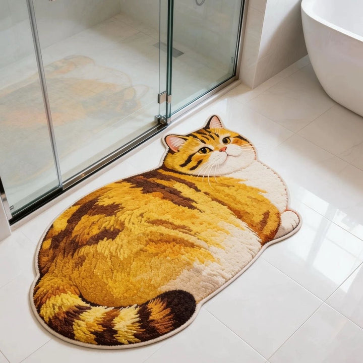 Cute Cat-Shaped Plush Bath Mat Kalsten