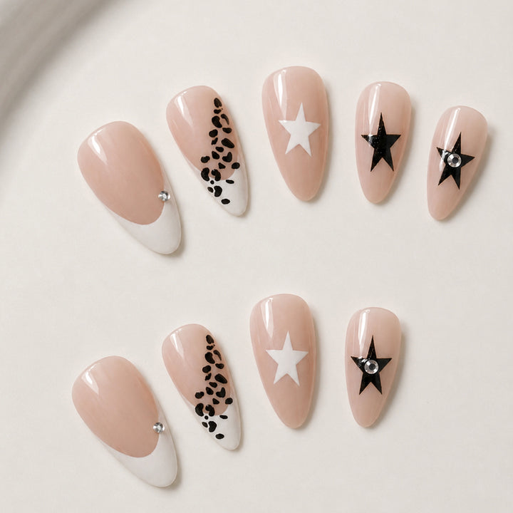 Artistic Stiletto Press-On Nail Design