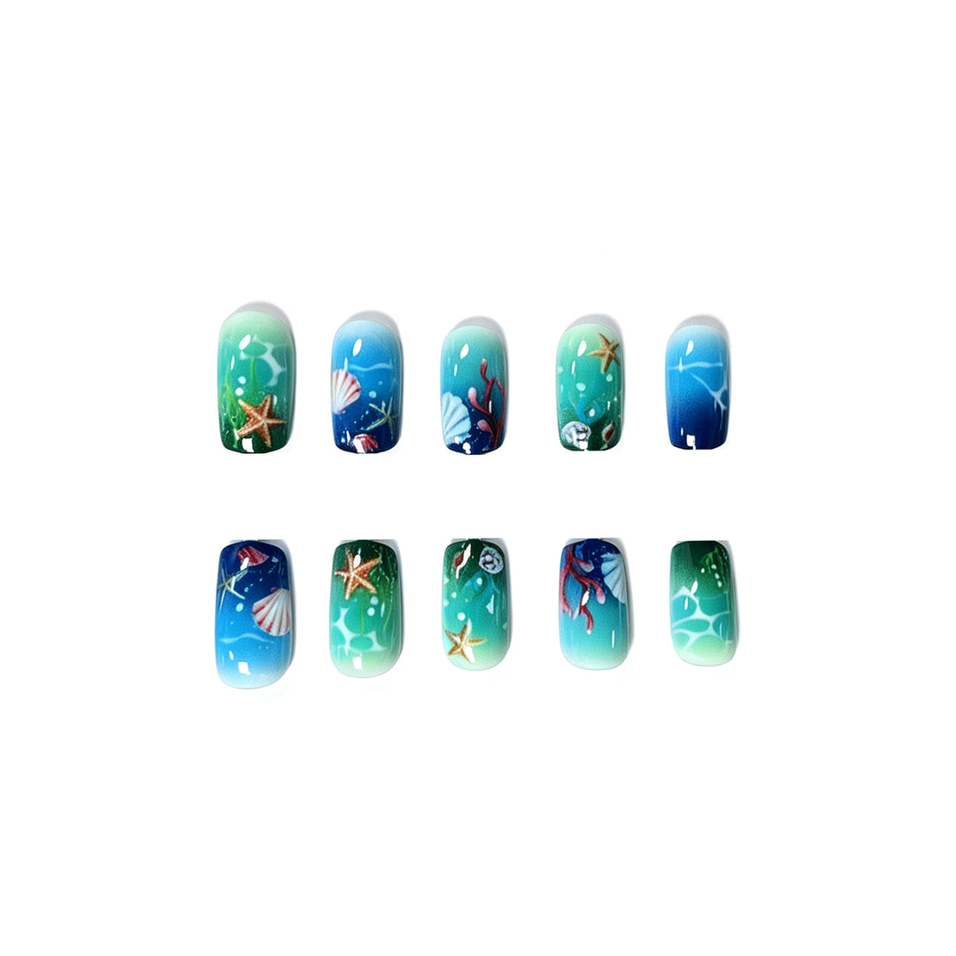 Artistic Ocean-Inspired Nail Art Enhancements Kalsten
