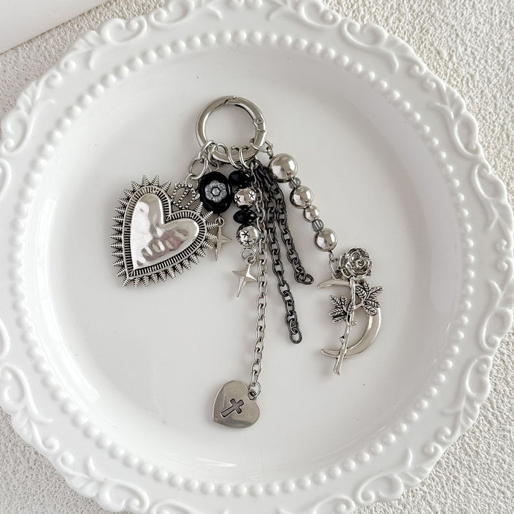 Keychain with heart and floral motif Kalsten