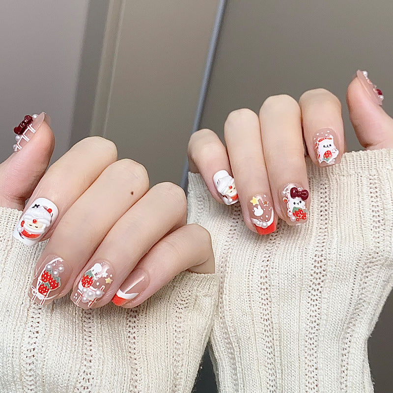 Stylish Press-On Nail Tips with Leopard Design Kalsten
