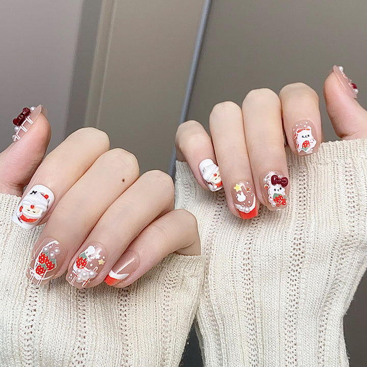 Stylish Press-On Nail Tips with Leopard Design Kalsten