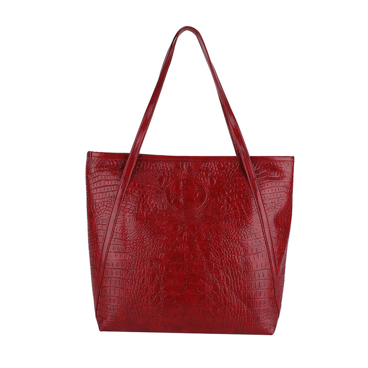 Crocodile-Embossed Leather Tote Bag Kalsten