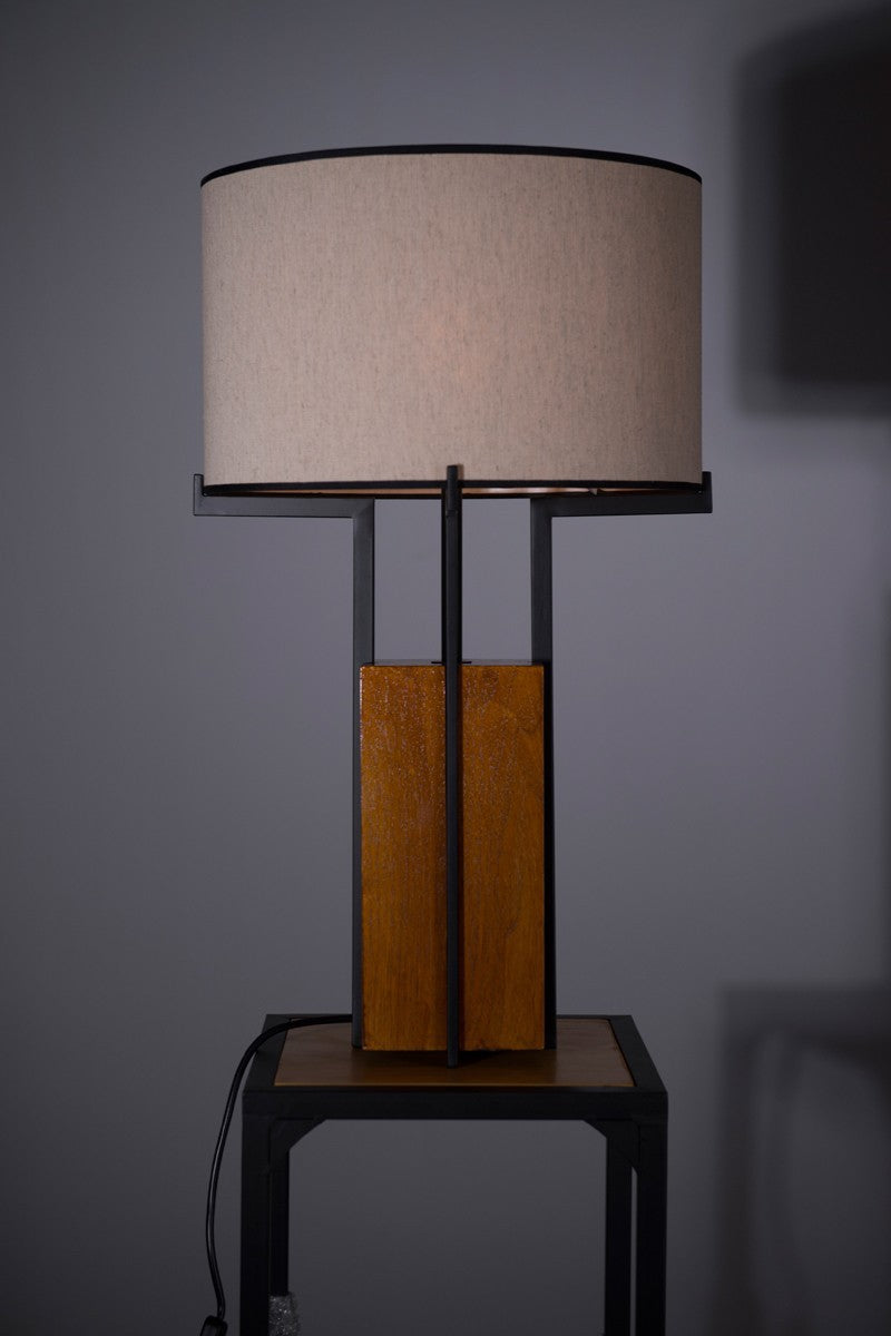 Modern Wooden Table Lamp with Unique Shade