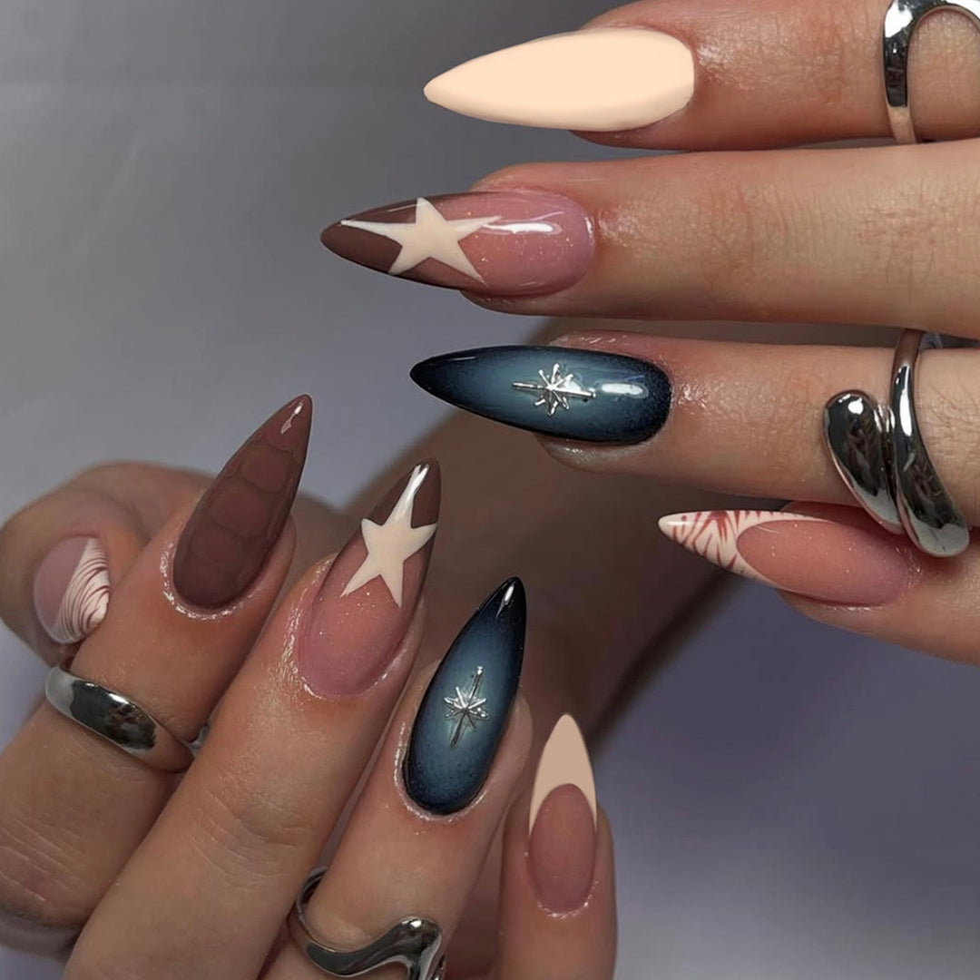 Artificial nails in modern stiletto style Kalsten