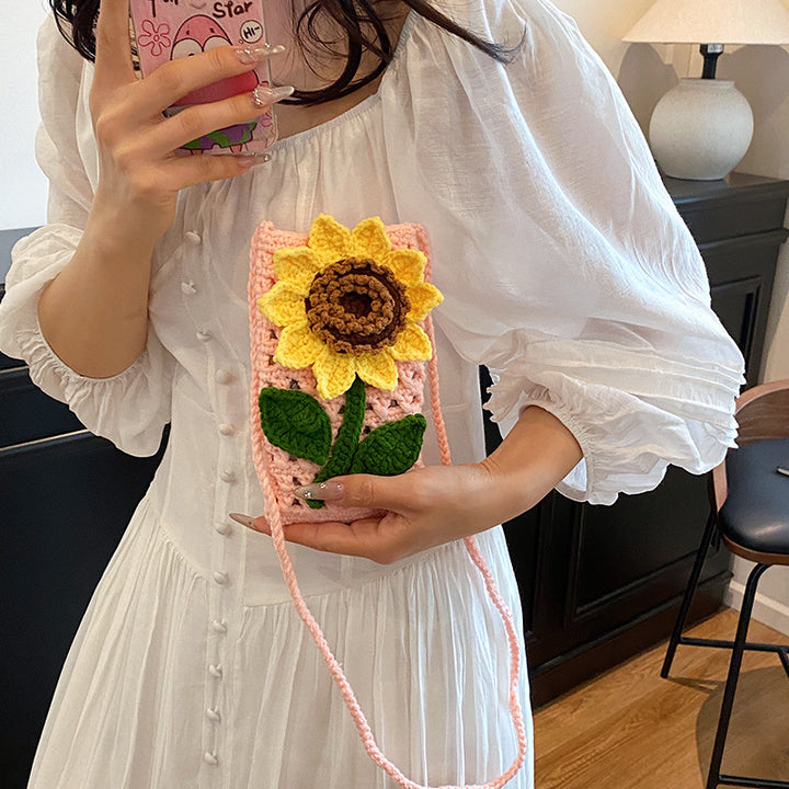 Floral Crocheted Phone Bag