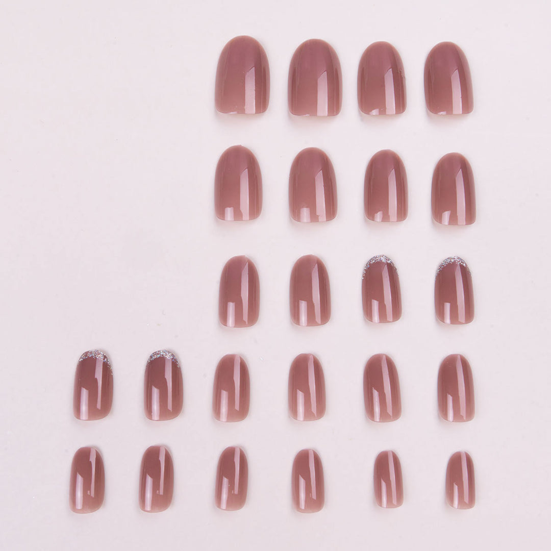 Sparkling French Tip Press-On Nails