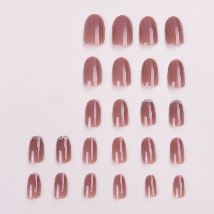 Sparkling French Tip Press-On Nails