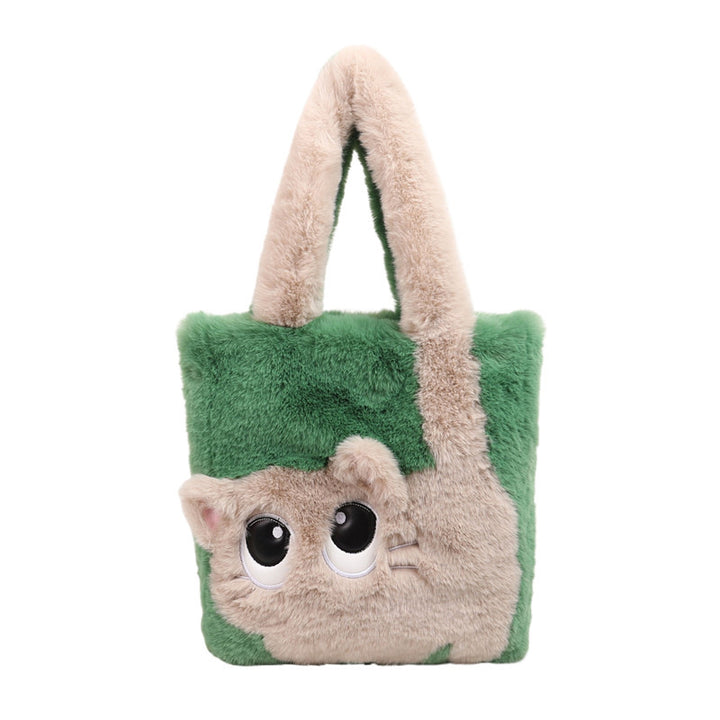 Plush shoulder bag with cat motif Kalsten