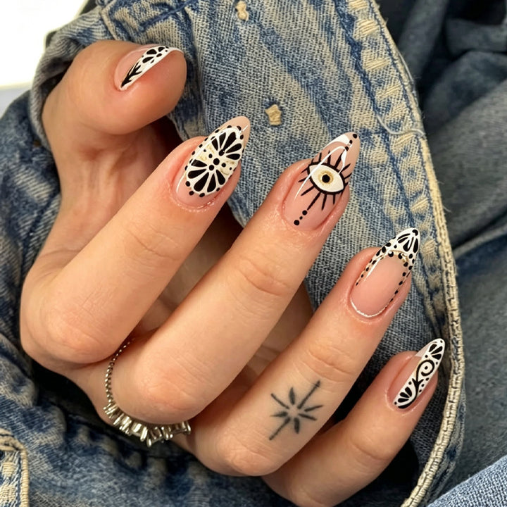 Acrylic nail set with creative and stylish decorations Kalsten