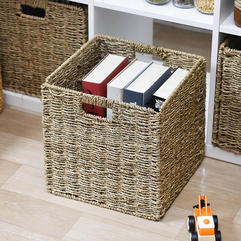 Handwoven Natural Fiber Storage Bin Kalsten