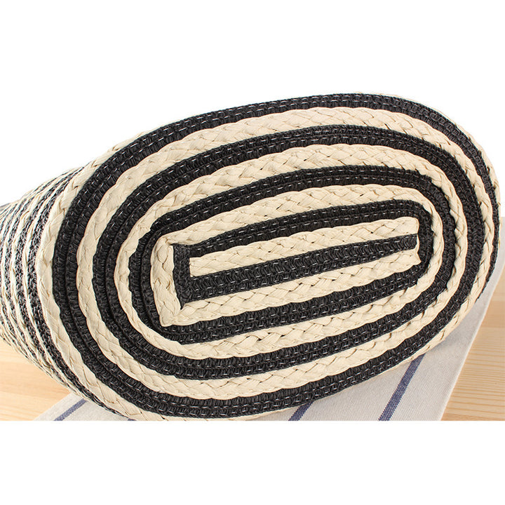 Braided beach bag with modern stripes and sturdy handles Kalsten