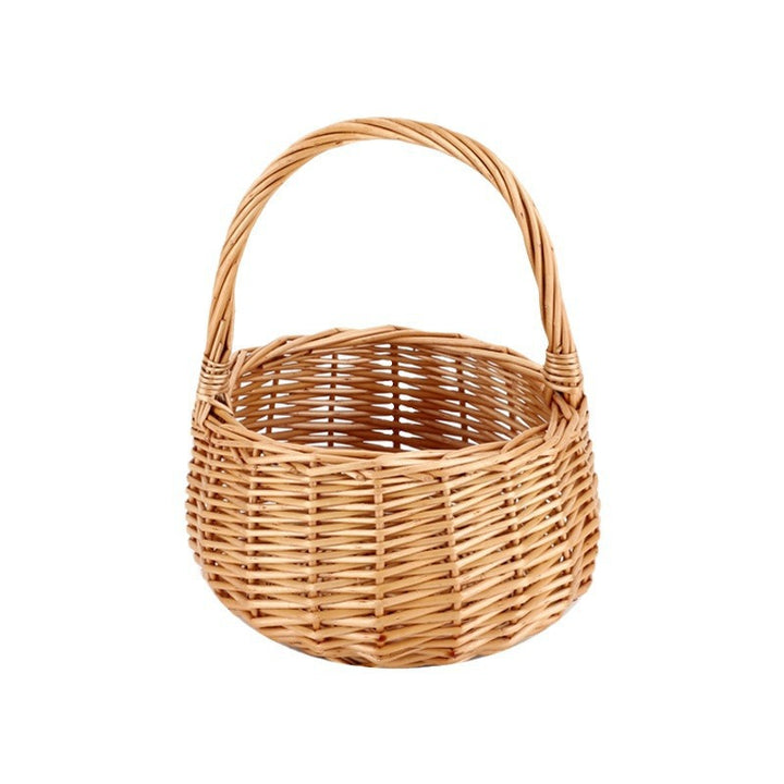 Handcrafted storage basket with wooden handle Kalsten