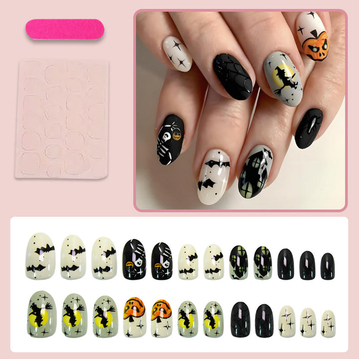 Art nail set with unique spooky designs Kalsten