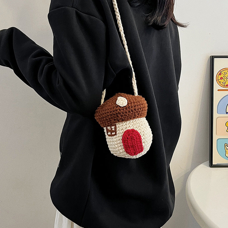 Crochet House-Themed Mini Backpack