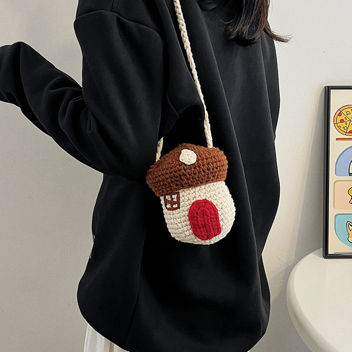 Crochet House-Themed Mini Backpack