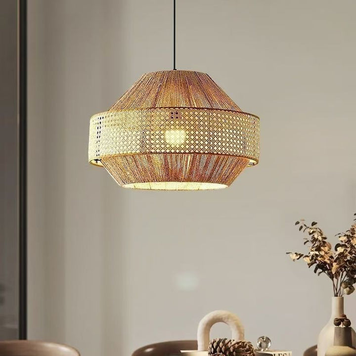 Woven Rattan Drum Pendant Light