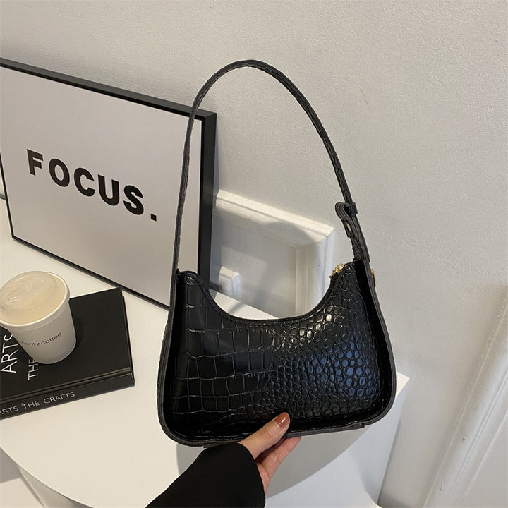Elegant Croc-Embossed Shoulder Bag