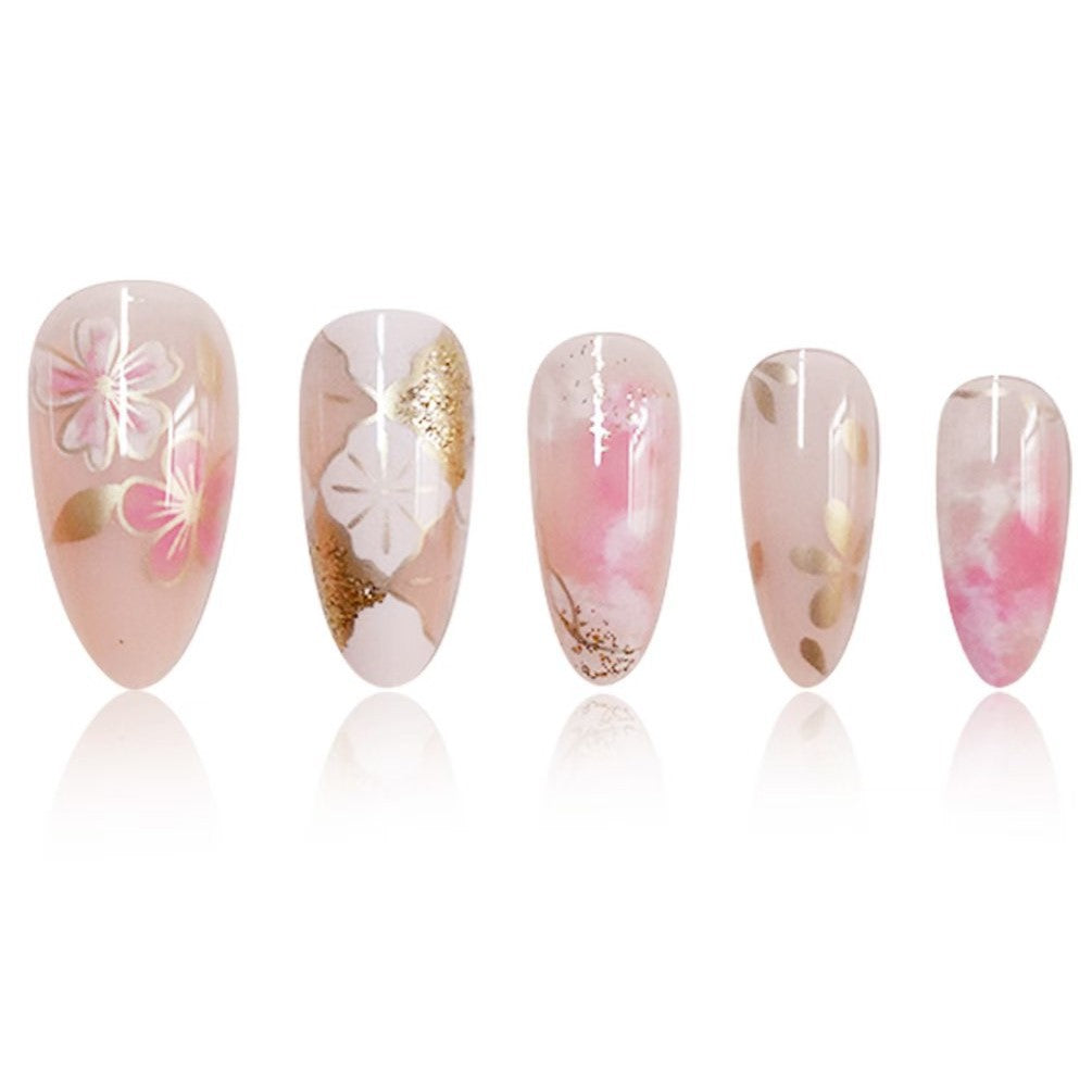 Floral Embellished Press-On Nail Art Kalsten
