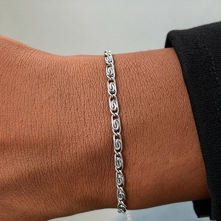 Woven Silver Chain Bracelet Kalsten