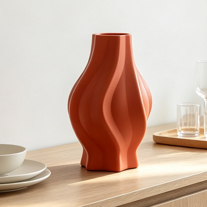 Wave-Designed Decorative Vase Kalsten