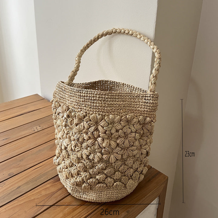 Handmade basket bag with braided handle Kalsten