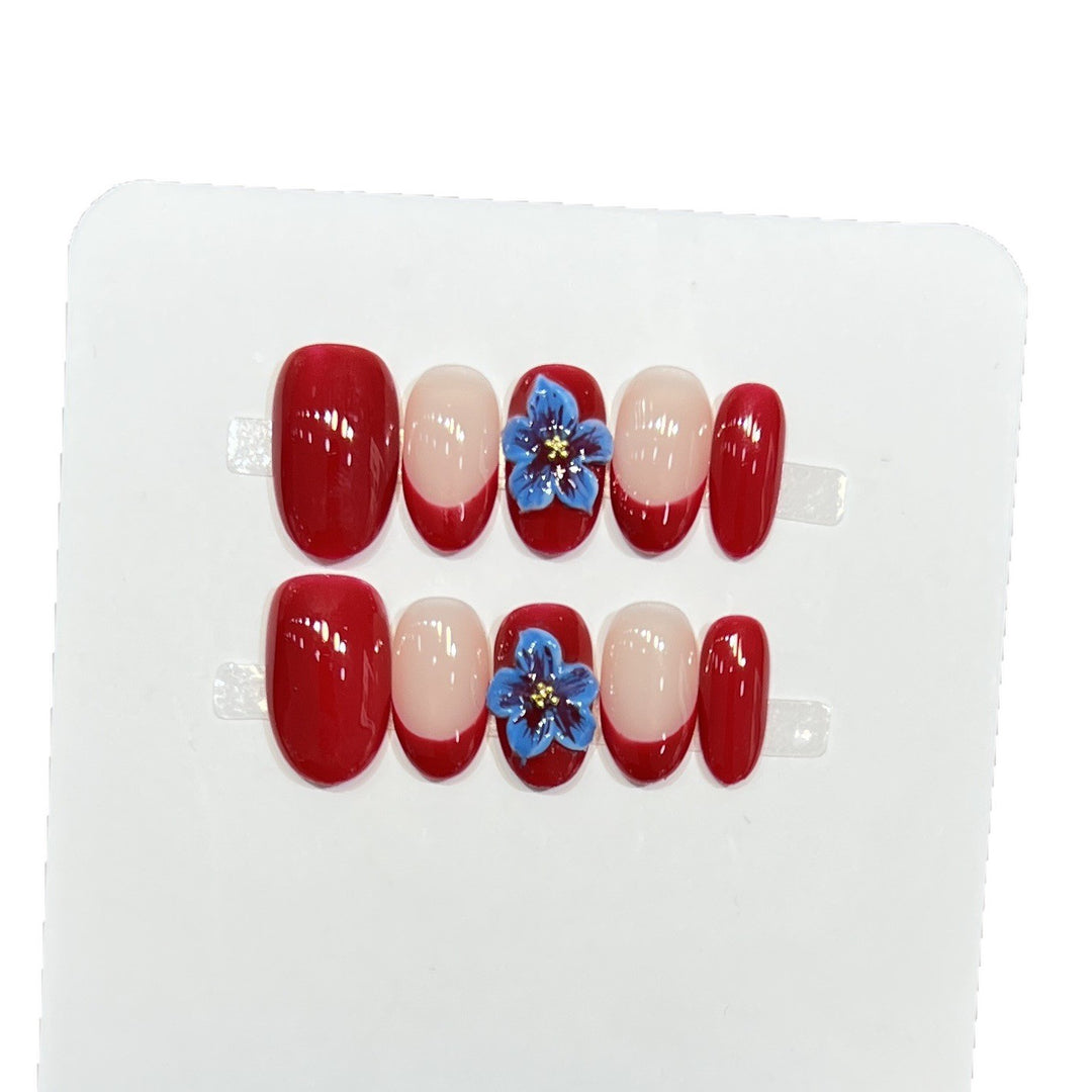 Stylish Floral Accent Press-On Nail Set Kalsten