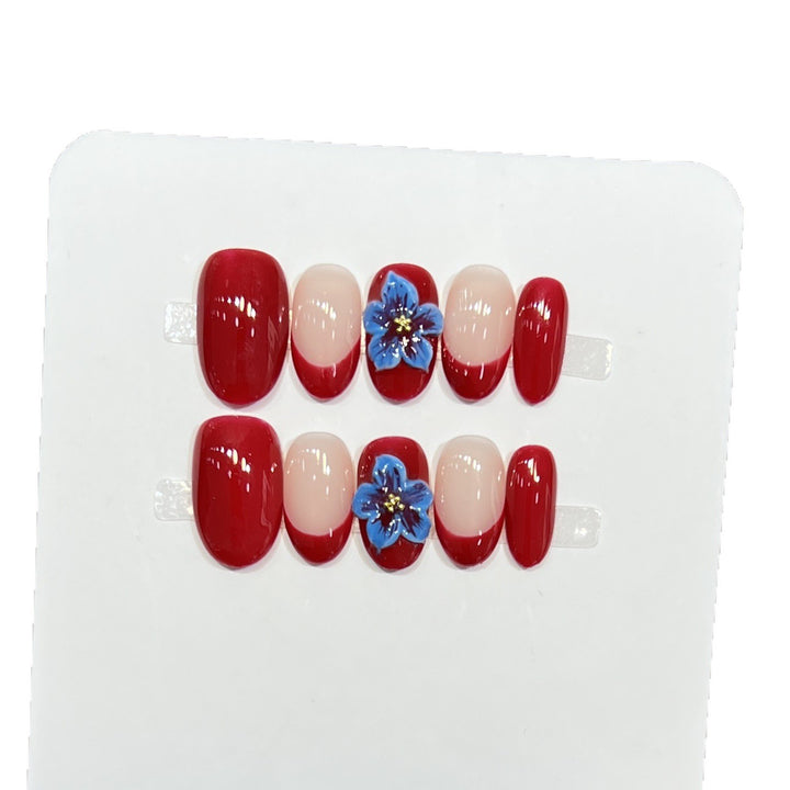 Stylish Floral Accent Press-On Nail Set Kalsten