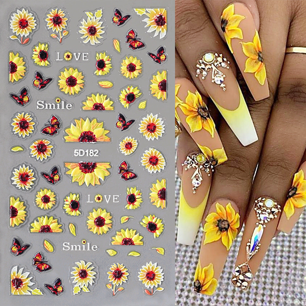 Sunflower Nail Art Sticker Set