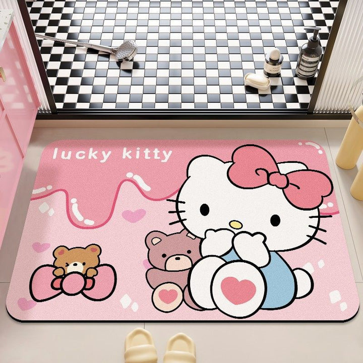 Playful Cartoon Character Bath Rug Decor