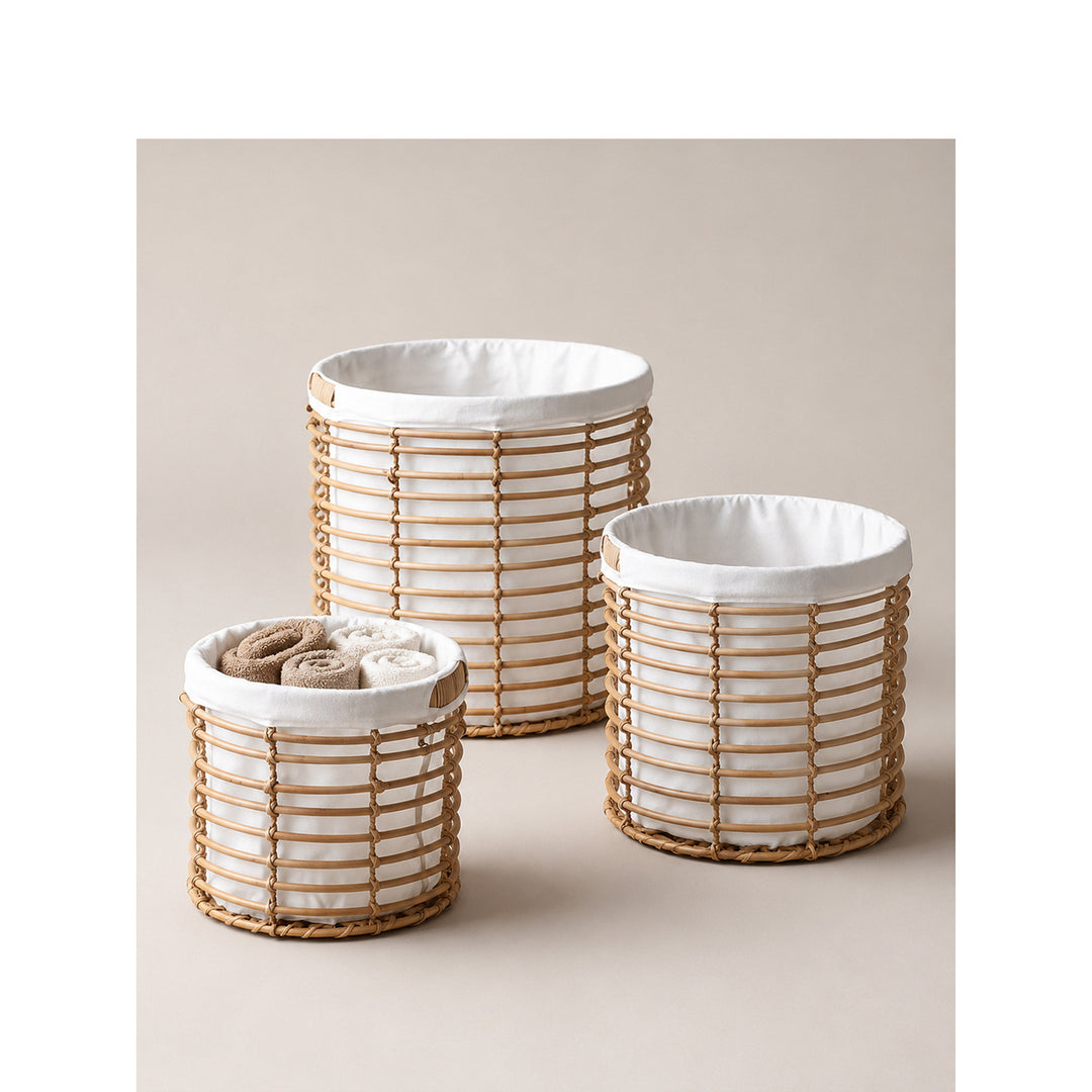 Basket with high-quality cotton inner bag Kalsten