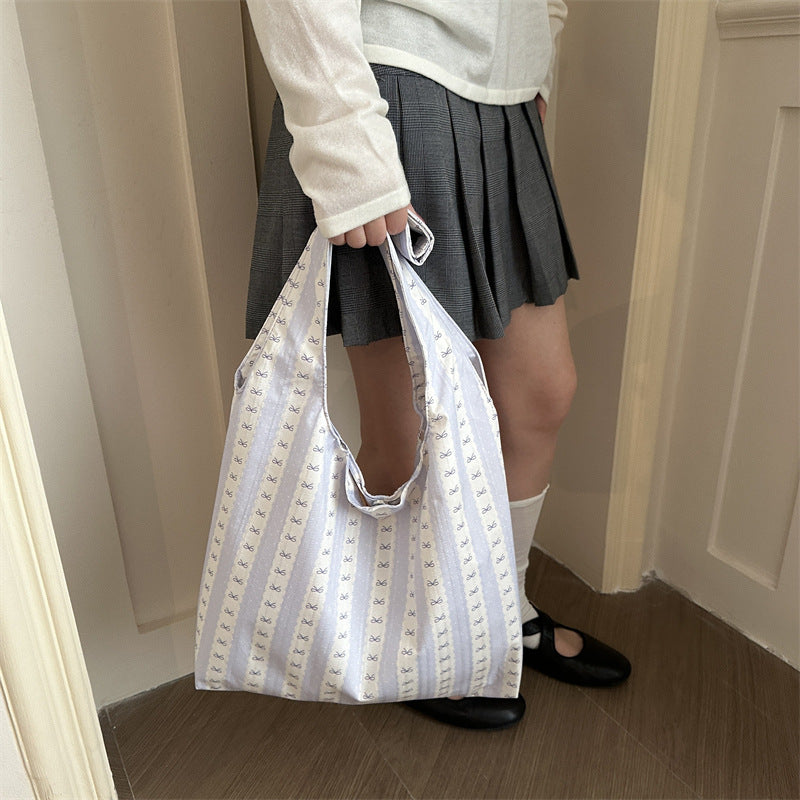 Striped Cotton Tote Bag