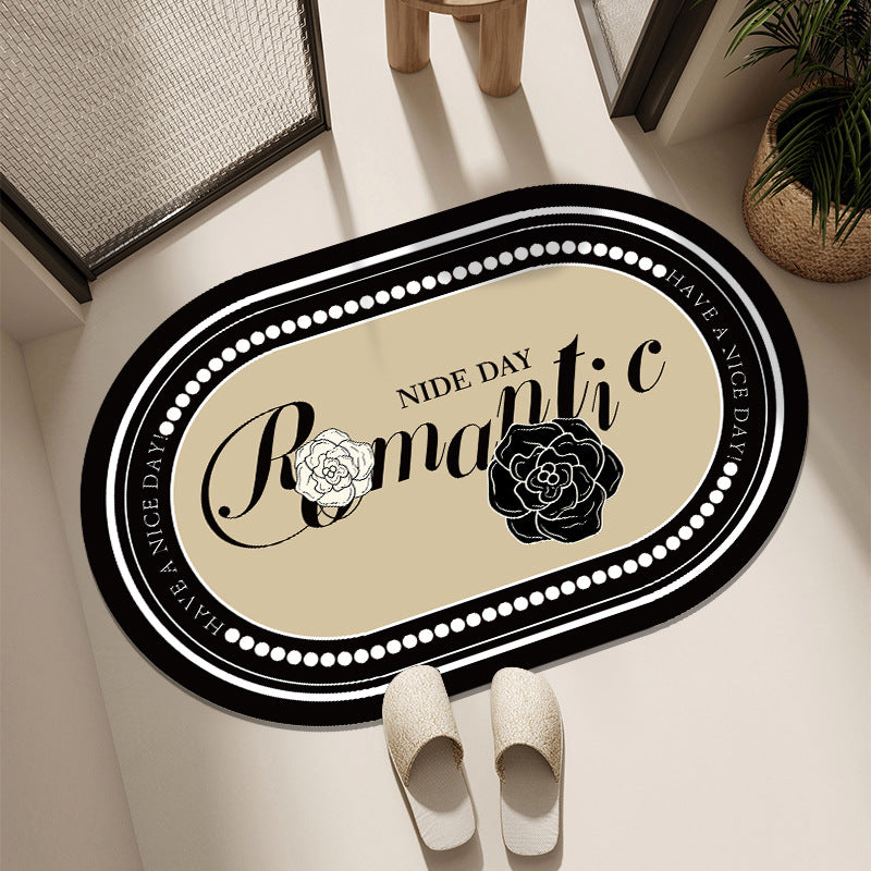 Floral-Printed Welcome Mat
