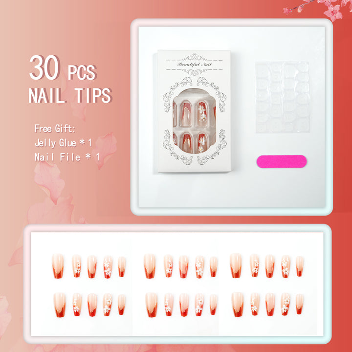 Artificial Nail Set with Floral Accents Kalsten
