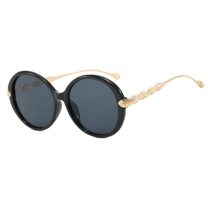 Ladies large round sunglasses with decorative metal accents Kalsten